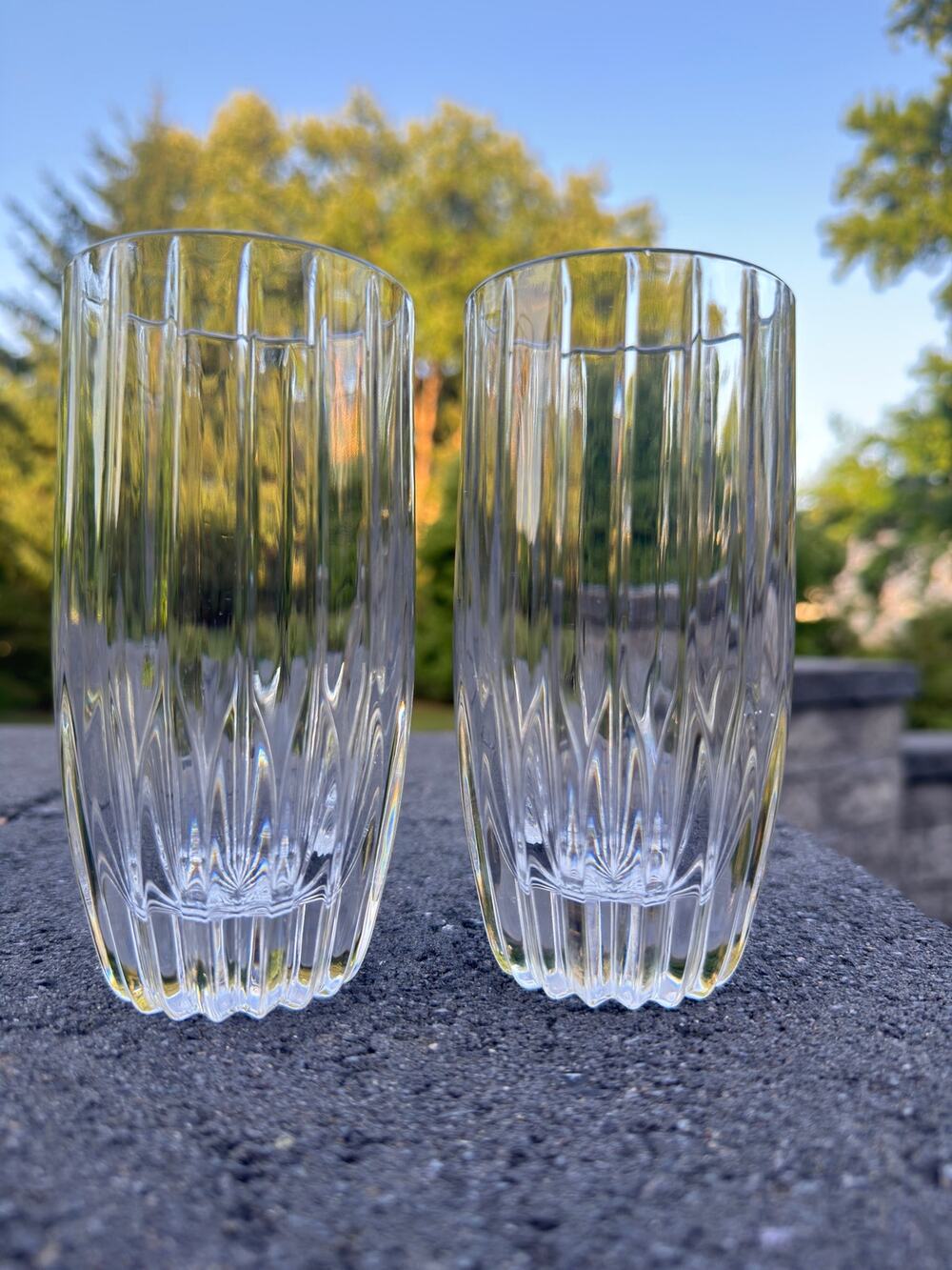 Mikasa Park Lane Crystal 10 oz Highball Tumbler Glasses 5 5/8"~Set Of 2